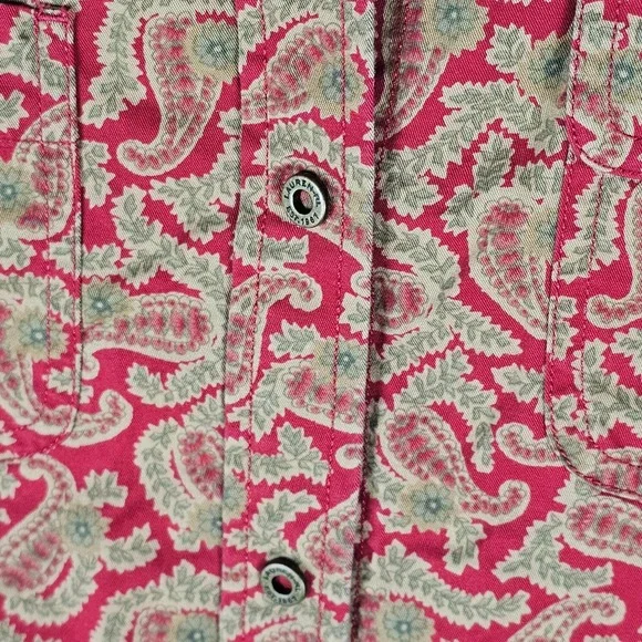 Lauren Ralph Lauren Denim Style Shirt Womens Medium Multi Paisley Snap Button-Up - Picture 7 of 8